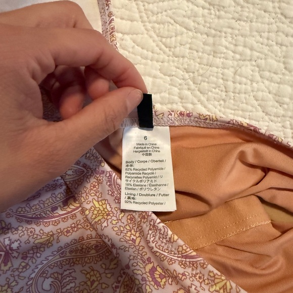 J Crew Eco ruched one-shoulder one-piece in beach paisley - Picture 3 of 4